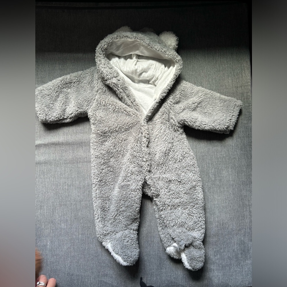 Teddy fleece winter one piece for babies 0-6mo